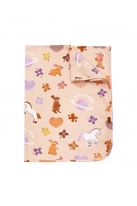 Blanket with allover unicorn print