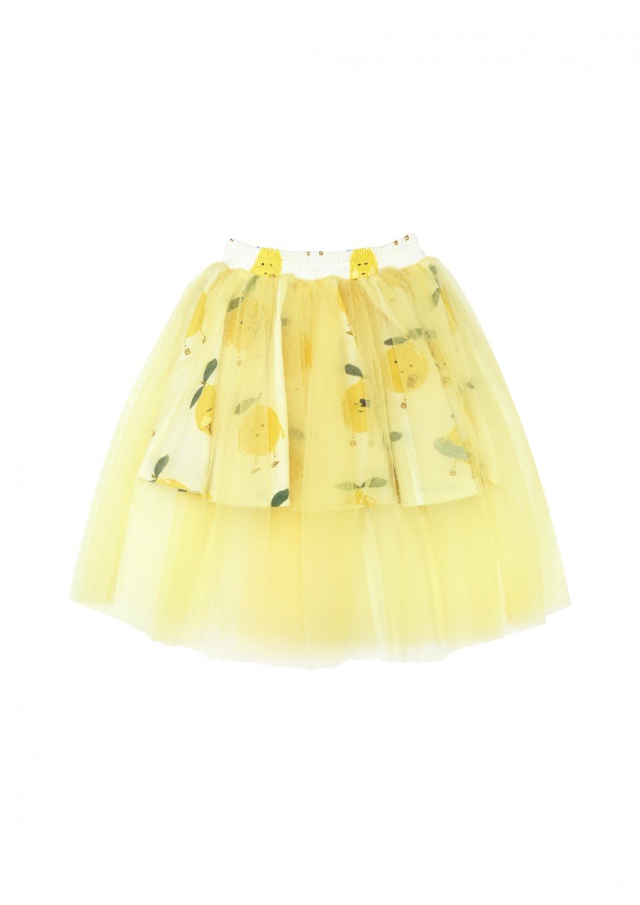 Skirt with tulle and lemons print SS23247L