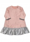 Exclusive dress soft pink with light grey ruffle FW19145L
