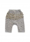 Muslin pants with ruffles on the back grey floral print 0297_F25186