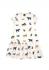 Dress off-white with dog print SS24226L
