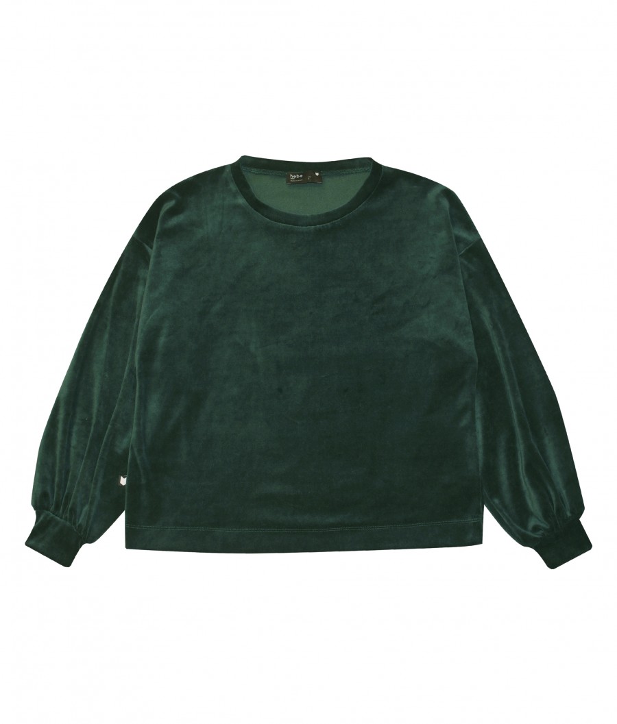Sweater cotton velvet emerald green for female FW20058