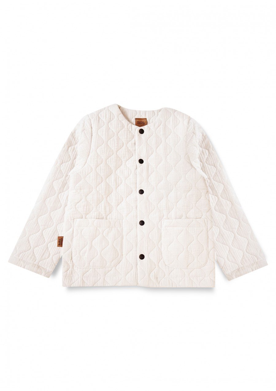 Jacket creme quilted with pockets and buttons 0299_F25312