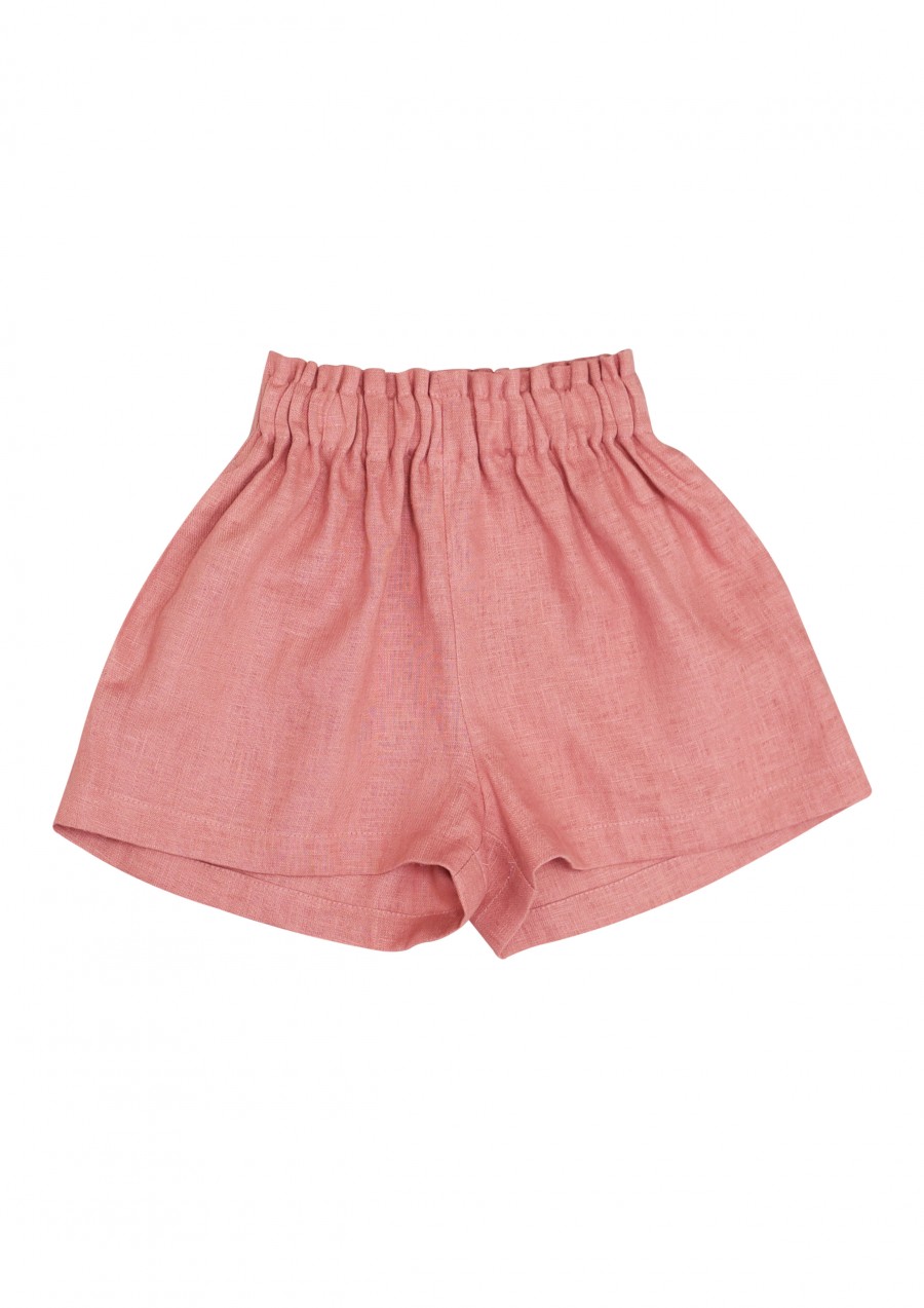 Shorts pink linen for girls SS19082