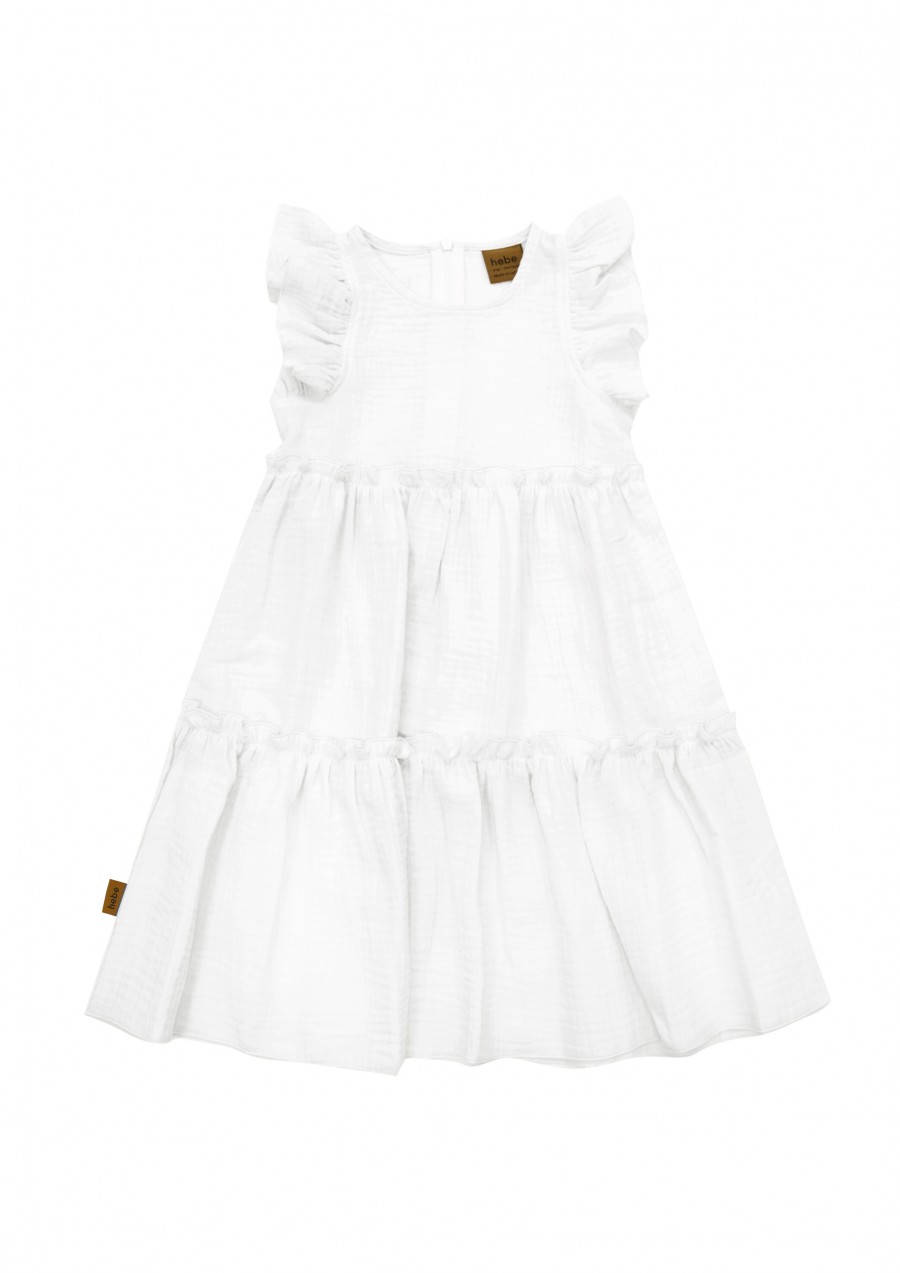 Dress white with ruffle SS23458L