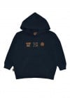 Hoodie with placment print navy blue 0130_F25222