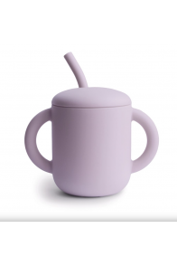 Mushie Silicone Training Cup + Straw - Soft Lilac