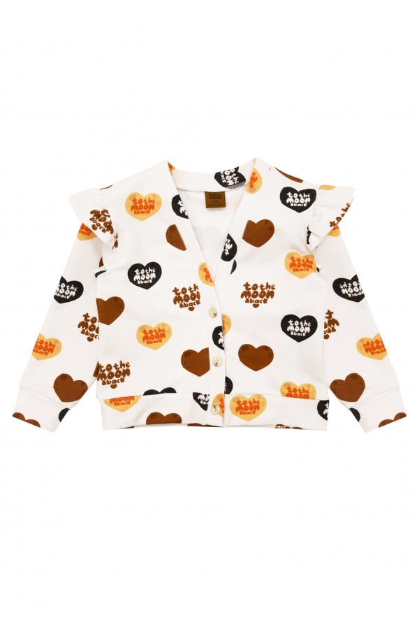 Jacket with overall big heart print FW24084