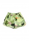 Warm shorts with green palm print for girls SS21048L