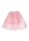 Skirt with purple tulle and small dog-flower print SS23511