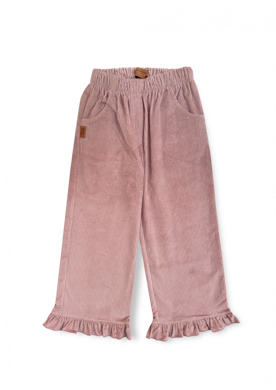 Pants corduroy with ruffles dusty pink 0308_F25140