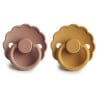 FRIGG Daisy Pacifiers - Latex 2-Pack - Honey Gold/Rose Gold - Size 1 76221420