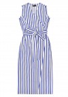 Dress over wrap white with blue stripes SS20216