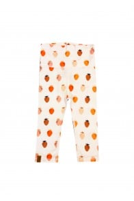 Baby high waist leggings with a strawberry allover print