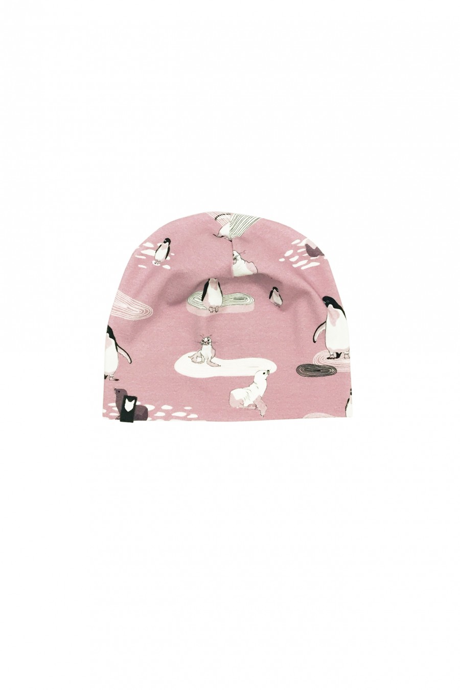 Pink hat with penguins and seals CEP1006