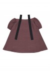 My little daughter linen summer dress, dark violet SS180199