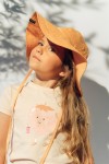 Sun hat light orange linen SS23191