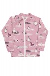Pink jacket with zipper with penguins and seals MJA1007