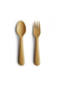 Mushie Fork & Spoon - Mustard