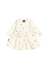 Dress with small flower all-over print and snap buttons on shoulder 0313_F25332