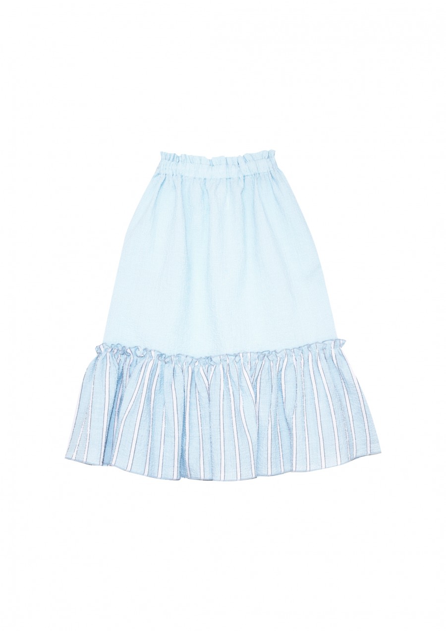 Skirt mint checkered with ruffle SS22186L