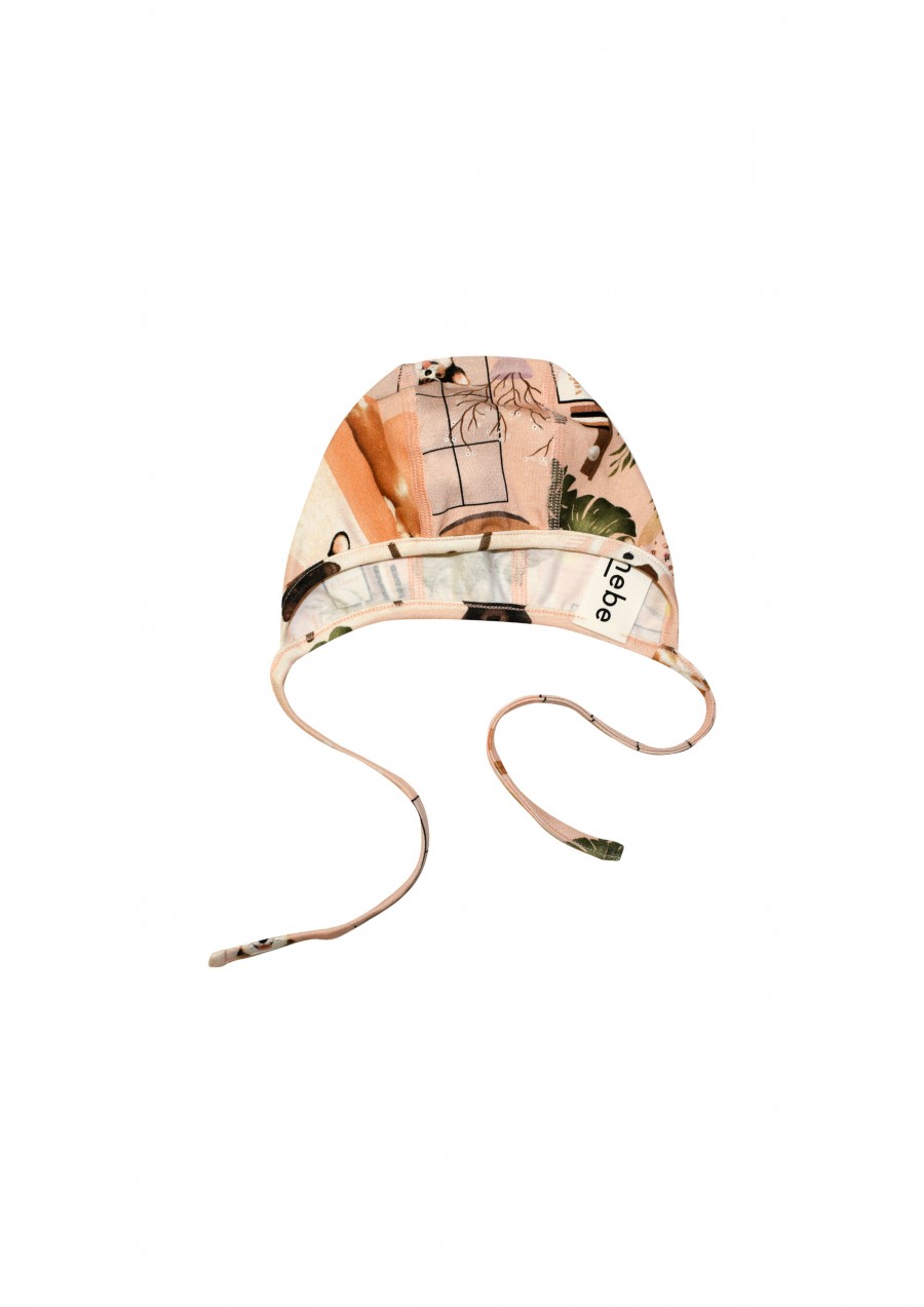 Hat for newborns with Parisian home print FW21364