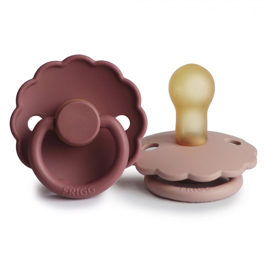 FRIGG Daisy Pacifiers - Latex 2-Pack - Blush/Woodchuck - Size 1 76221028