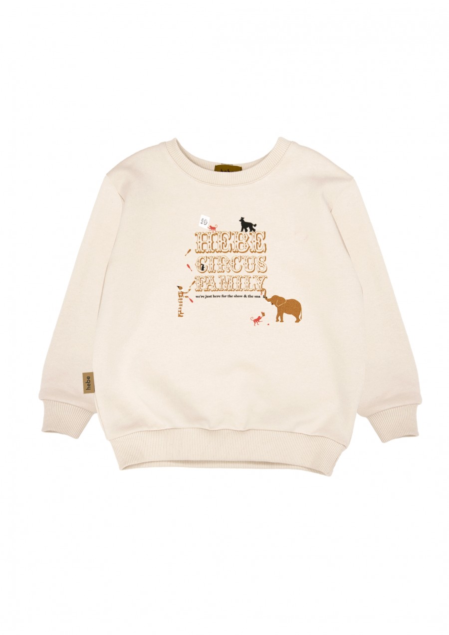 Sweatshirt beige with circus family print FW23125