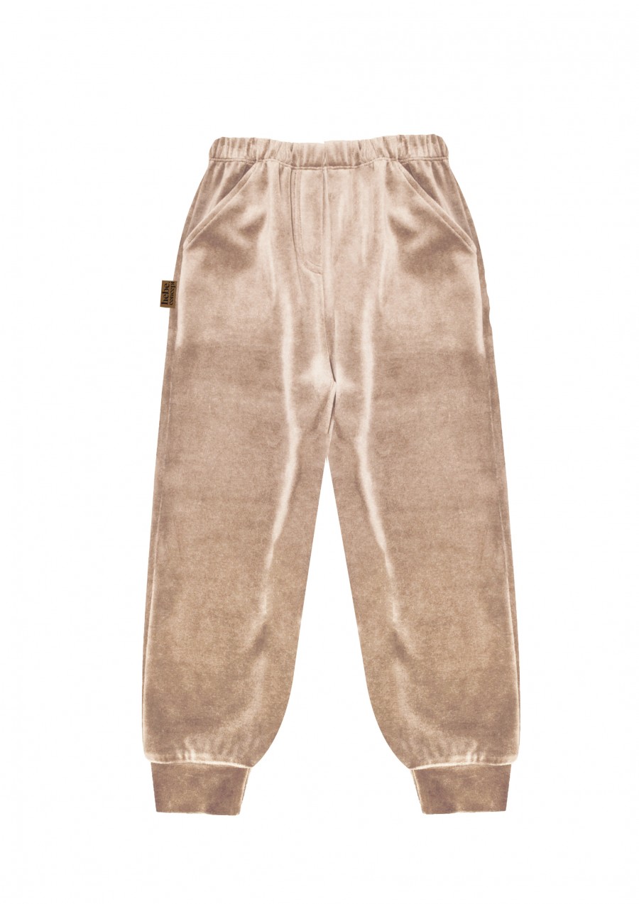 Kids pants beige velvet AY24006