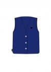 Vest linen dark blue with embroidery SS24254