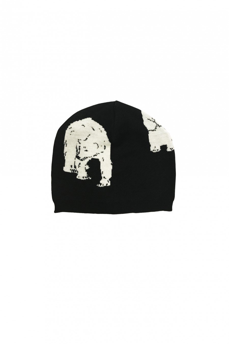 Black hat with penguins merino wool CEP1011