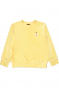 Sweater warm yellow with embroidery