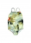 Bathing suit with green palm print SS21387