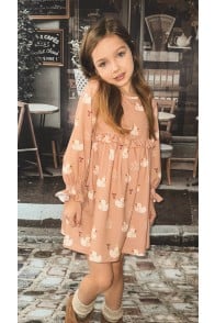 Dress with all-over duck print