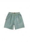 Shorts cotton with green check print SS24047L