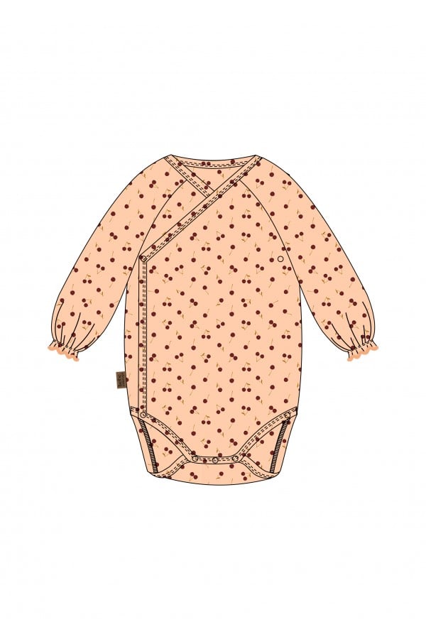 Wrap body with small cherries allover print 0153_S25026