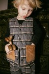 Vest quilted with grey checks and brown pockets FW23218L