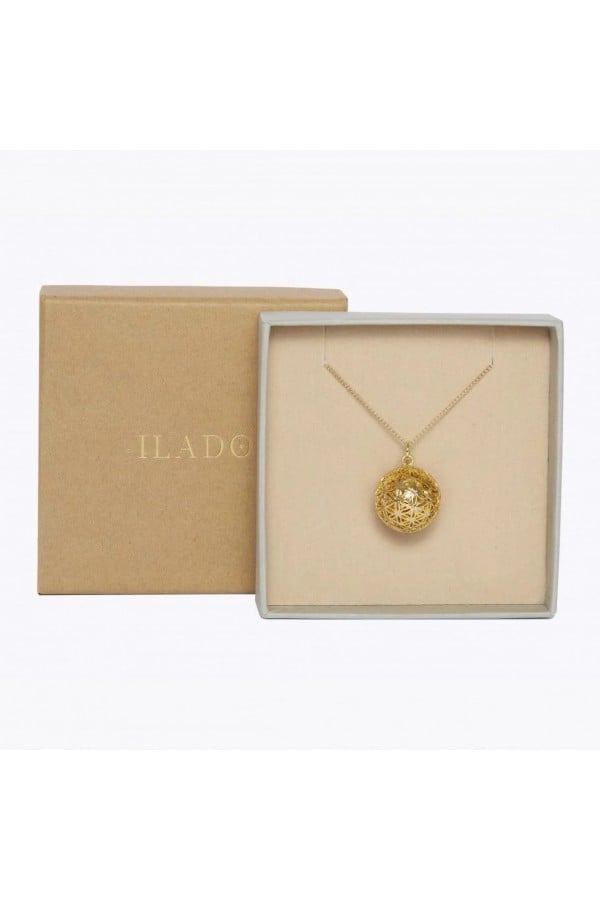 Pregnancy necklace Flower of Life (gold on chain) ILFLEUR2