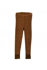 Leggings brown merino wool ribbed