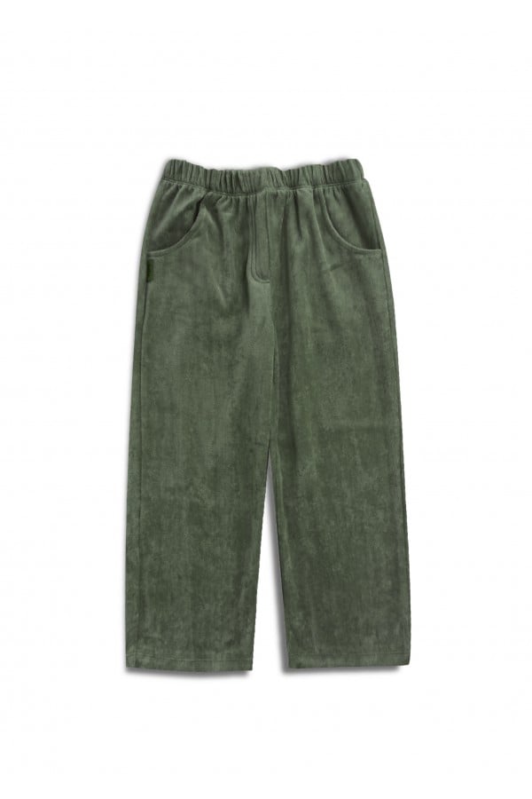 Pants green velvet with pockets 0113_F25244