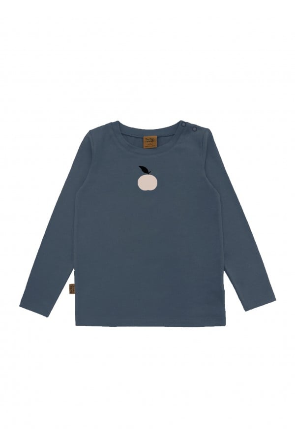 Baby top midnight blue long sleeves with apple print AY24212