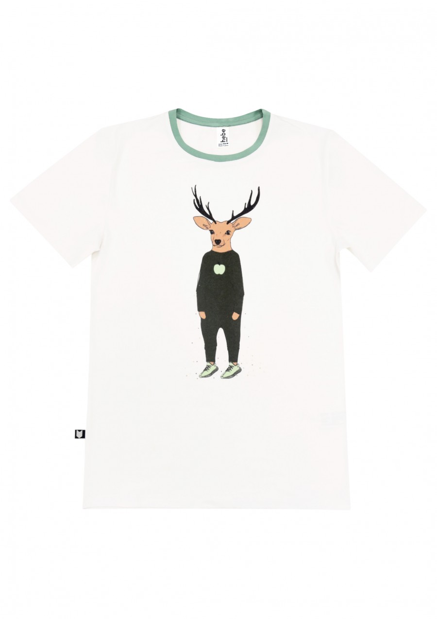 Top white with deer for male FW19181