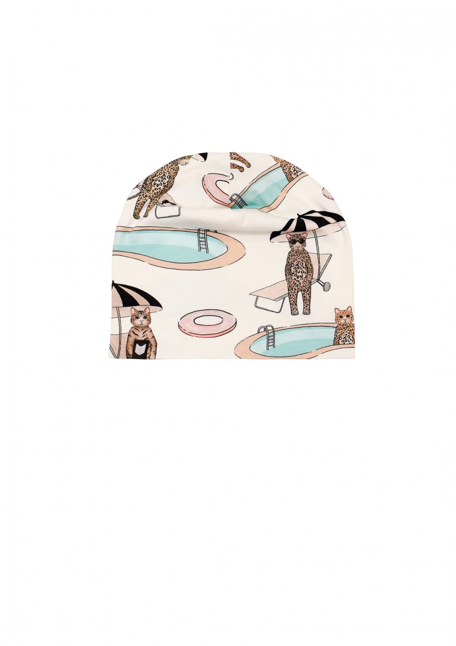 Hat with white pool print SS20203