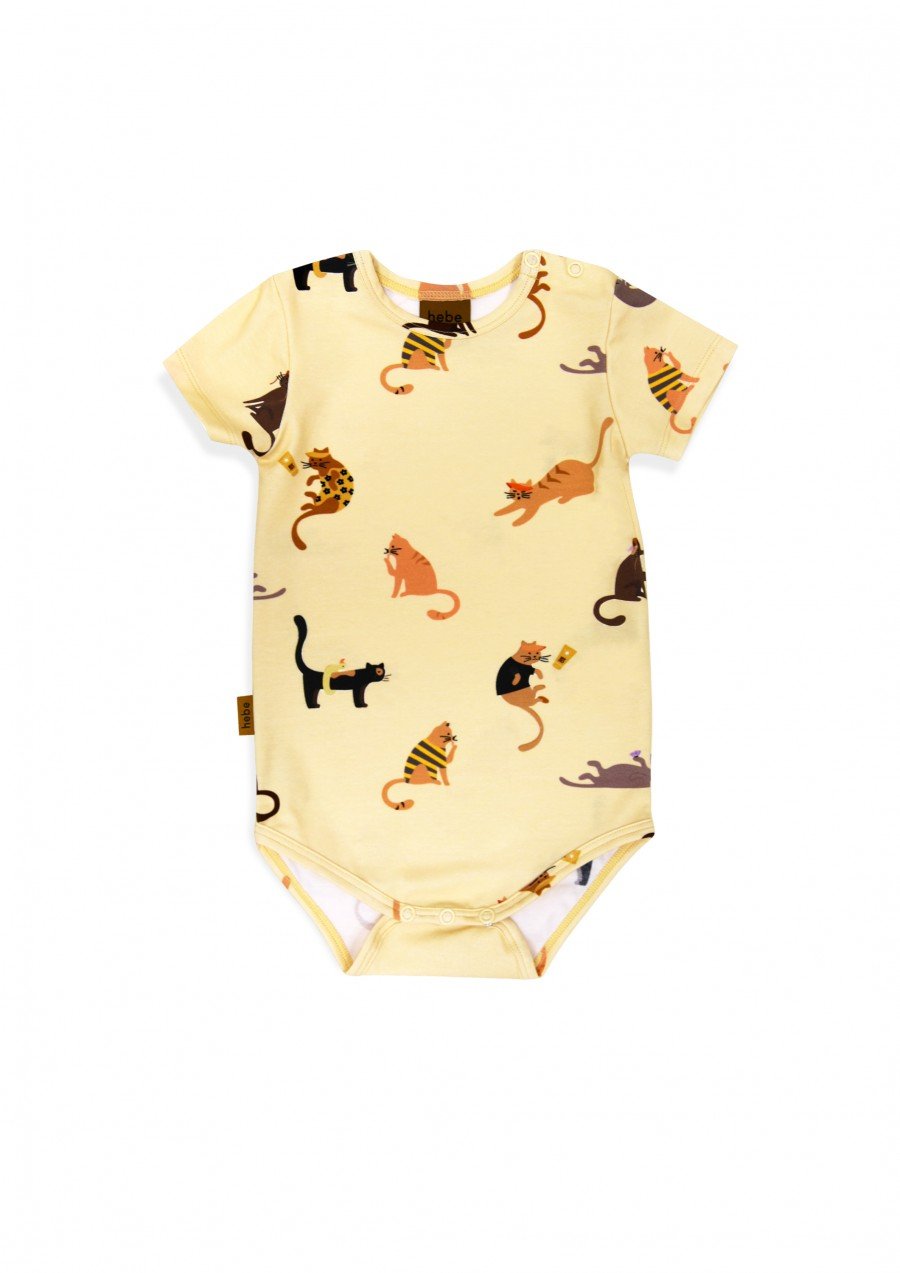 Body yellow with cats print SS24058