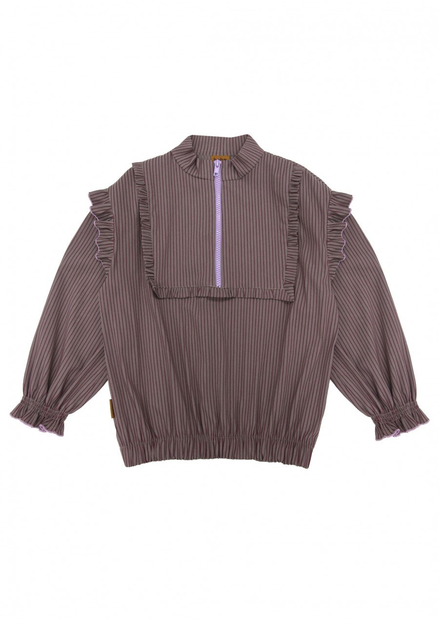 Blouse violet with zipper FW23161L