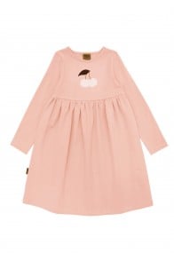 Kids dress pink with cherry print