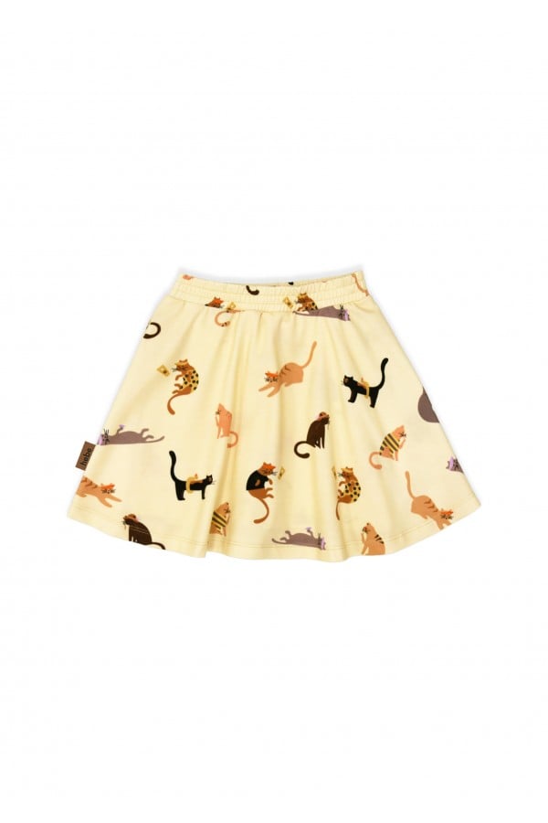 Skirt with leggings yellow and cats print SS24062