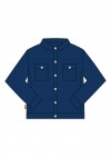 Jacket blue denim with embroidery SS23022L
