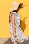 Dress with yellow floral print SS23044