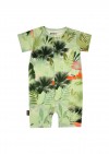 Short romper with green palm print SS21035